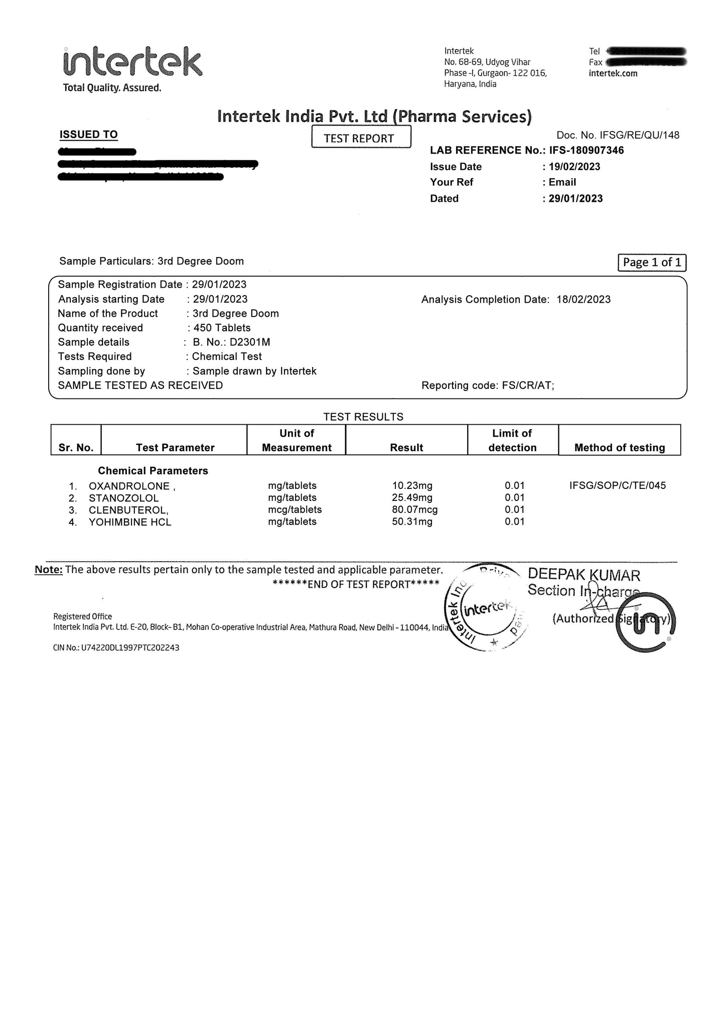 3rd degree DOOM: 85mg/Tab A Powerful Cut Mix of most effective Cutting & Fat loss Steroids.