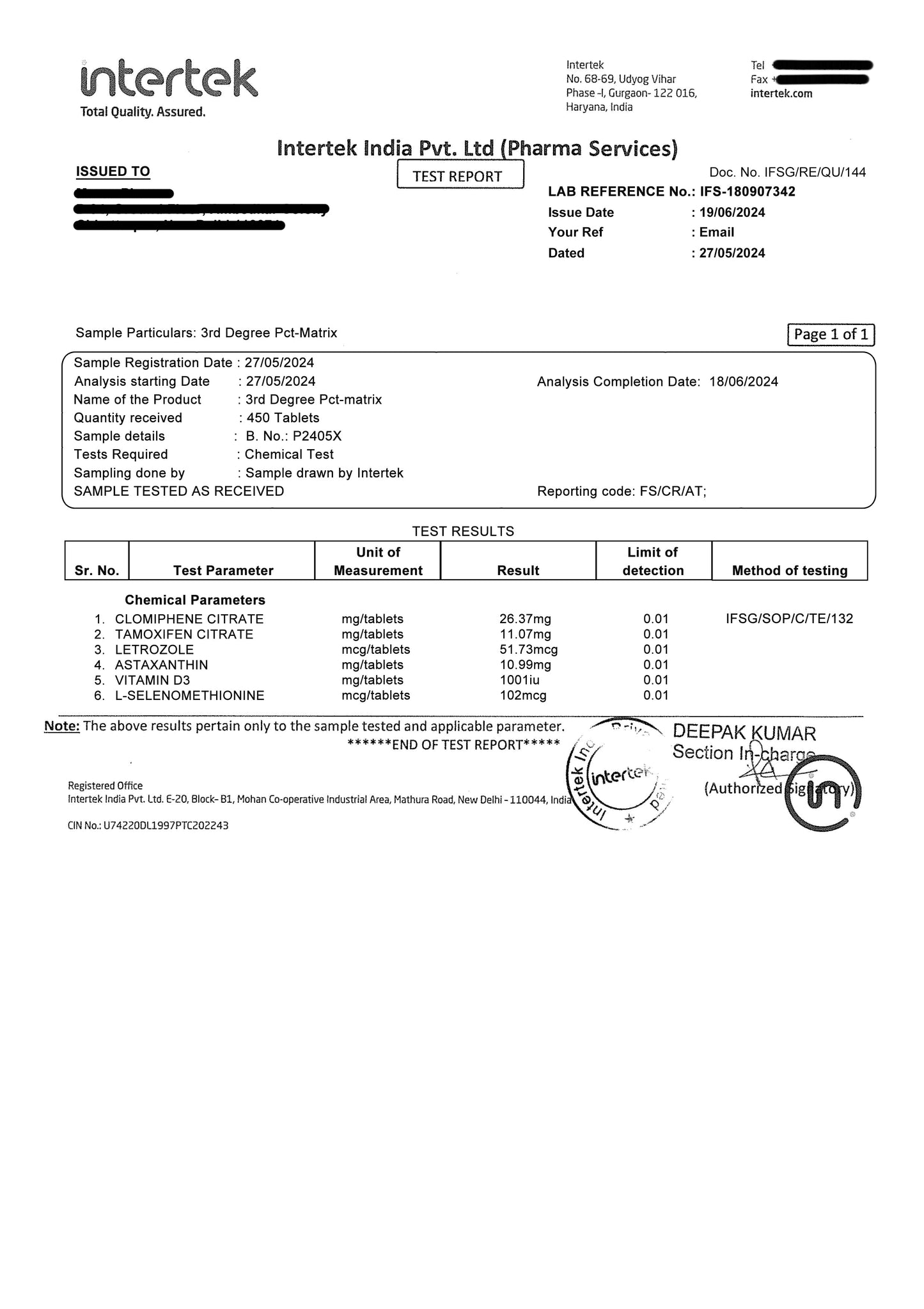 PCT-MATRIX : All in One PCT pill to restart & increase Testosterone and Sperm Production.
