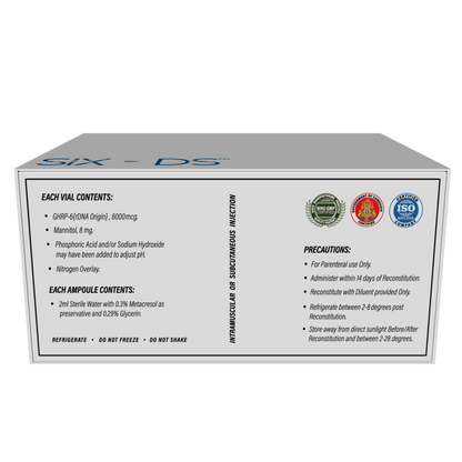 GROSIX-DS(GHRP-6):  Powerful GHRH for Growth, Performance, recovery and Anti ageing. GRHELIN for bigger Diet and Massive Bulk.