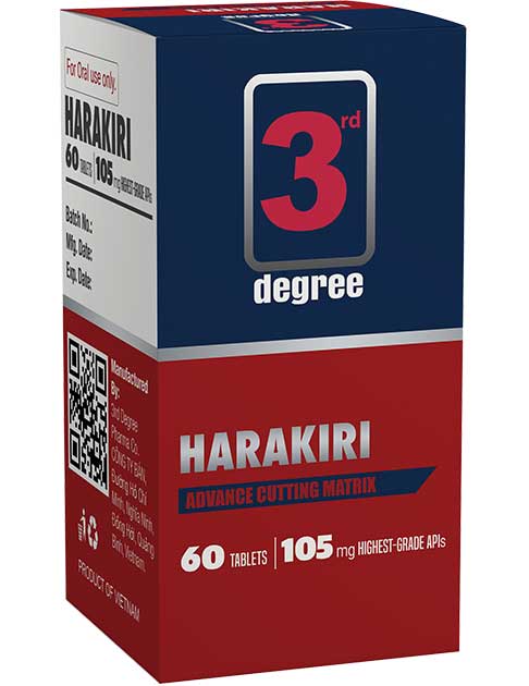HARAKIRI: 105mg Every Tab, Most Powerful Oral Cut Mix for Sharp, Shredded & HD Physique.