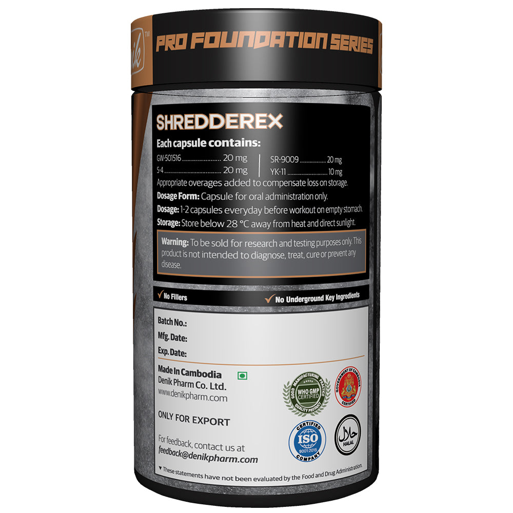 SHREDDEREX : Powerful Mix of Extreme cutting SARMs for Instant & Immense fat loss and Lean Gains.